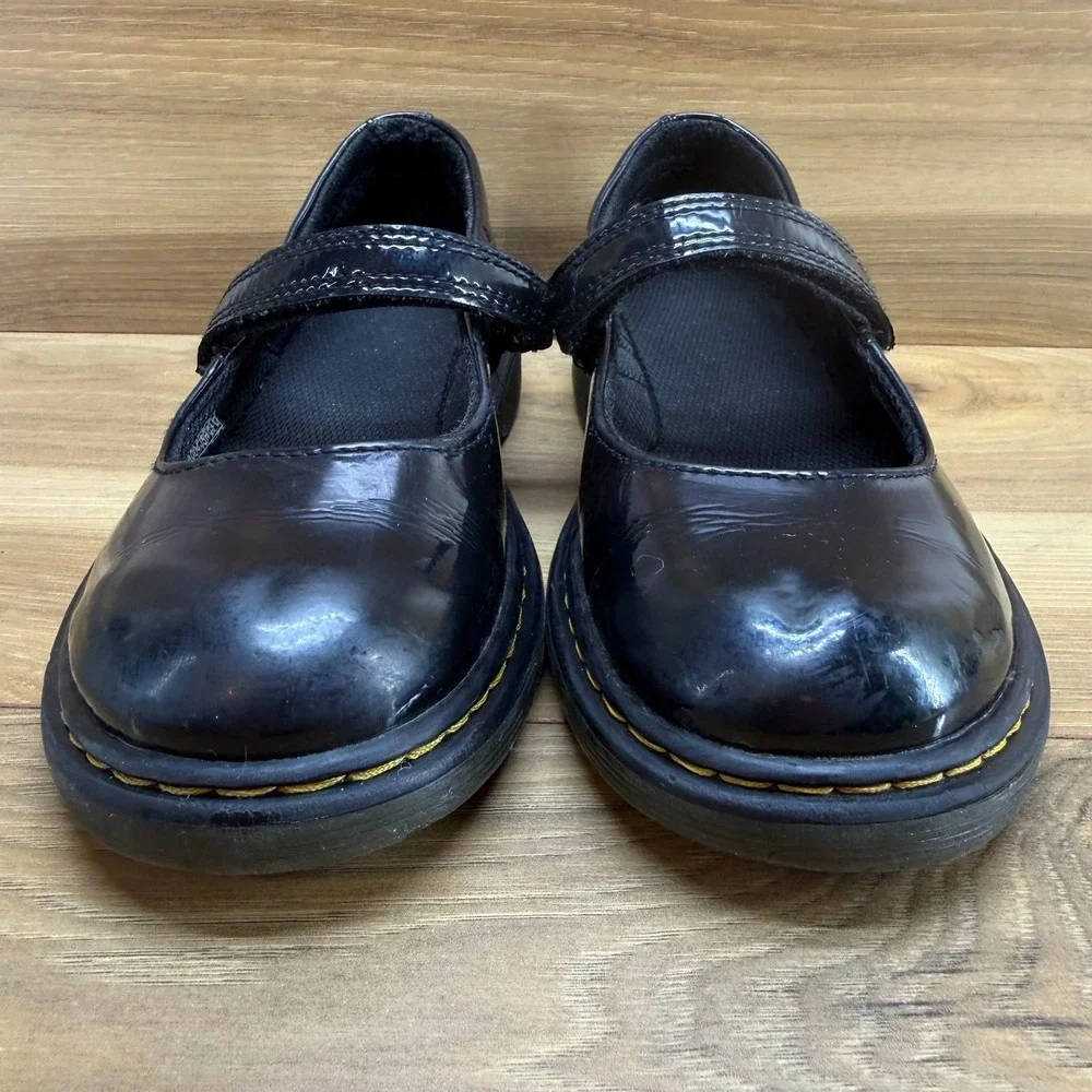 Dr Martens Maccy Mary Janes Girls Size 2 Black Patent Leather Flats‎